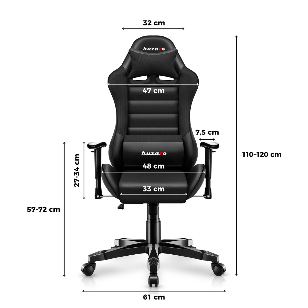 Fotel Gamingowy dla dziecka HUZARO RANGER 6.0 Black