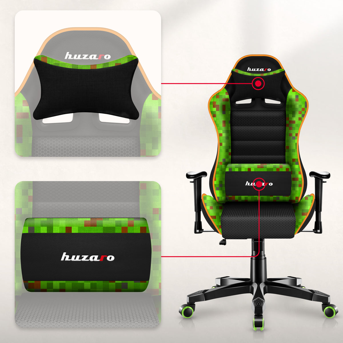 Fotel Gamingowy dla dziecka HUZARO RANGER 6.0 Pixel Mesh