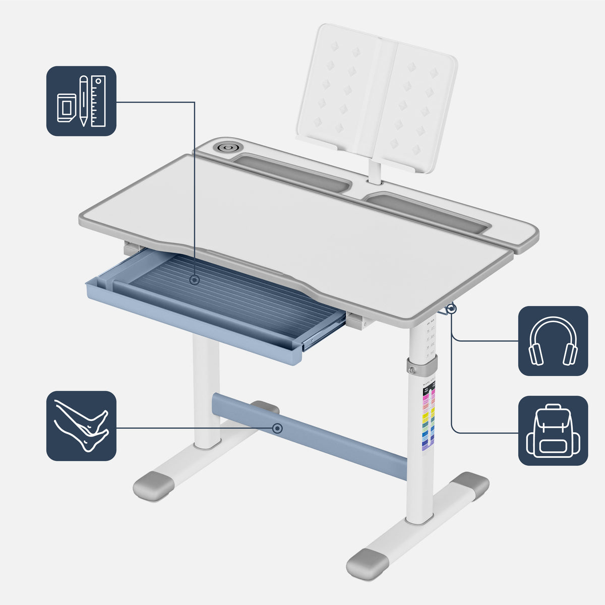 Ergonomiczne biurko dla dziecka Mark Adler Study 3.0 66 cm