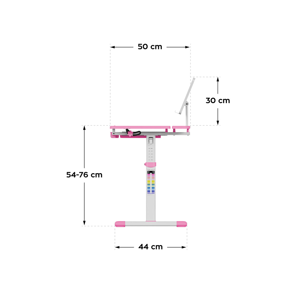 Ergonomiczne biurko dla dziecka Mark Adler Study 3.0 Pink 66 cm