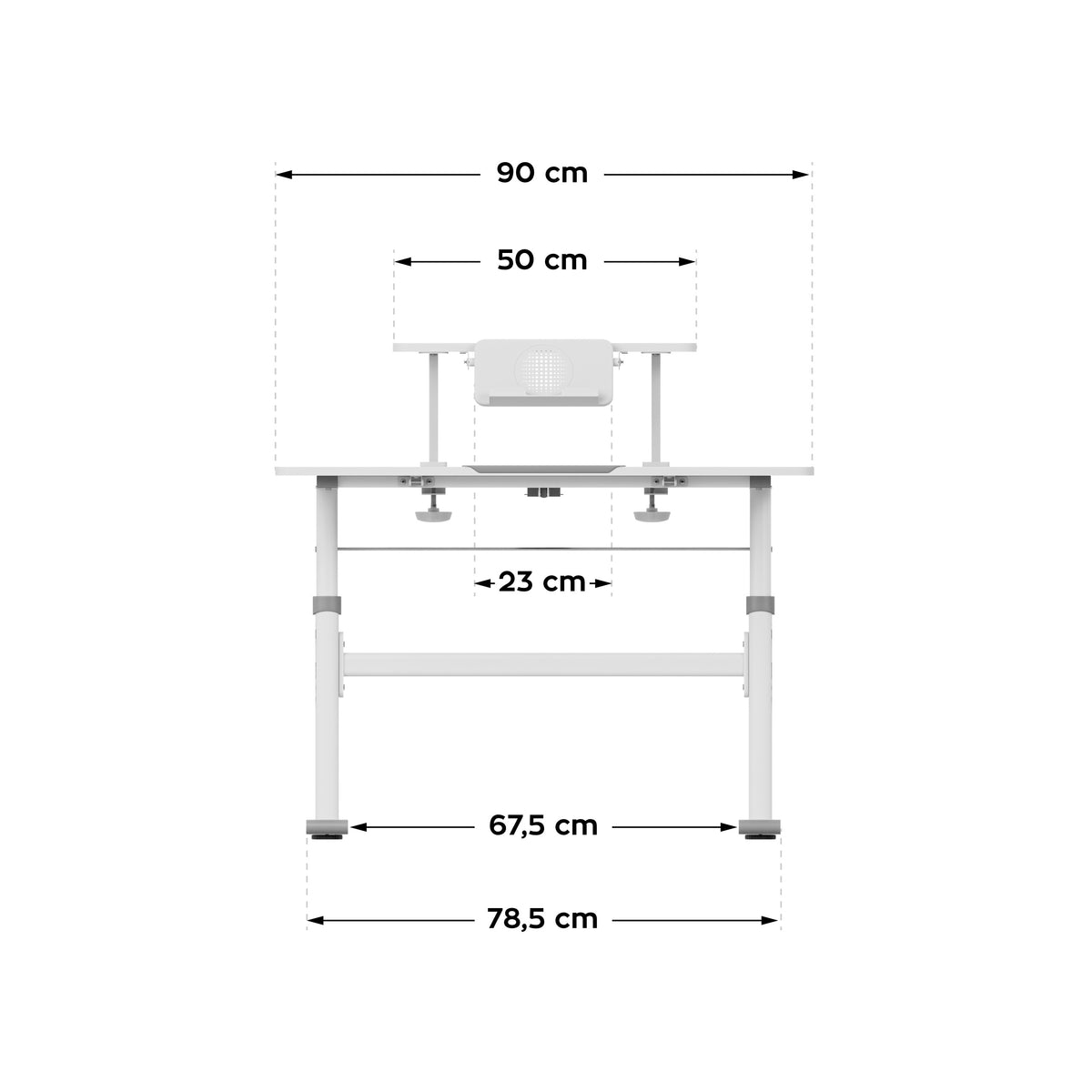 Biurko dziecięce regulowane Mark Adler Study 3.7 Grey 90 cm