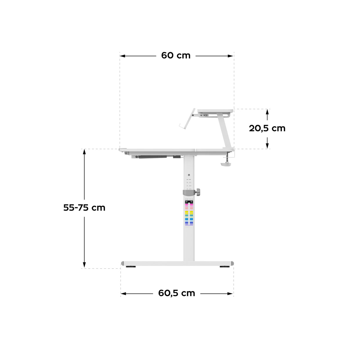 Biurko dziecięce regulowane Mark Adler Study 3.7 Grey 90 cm