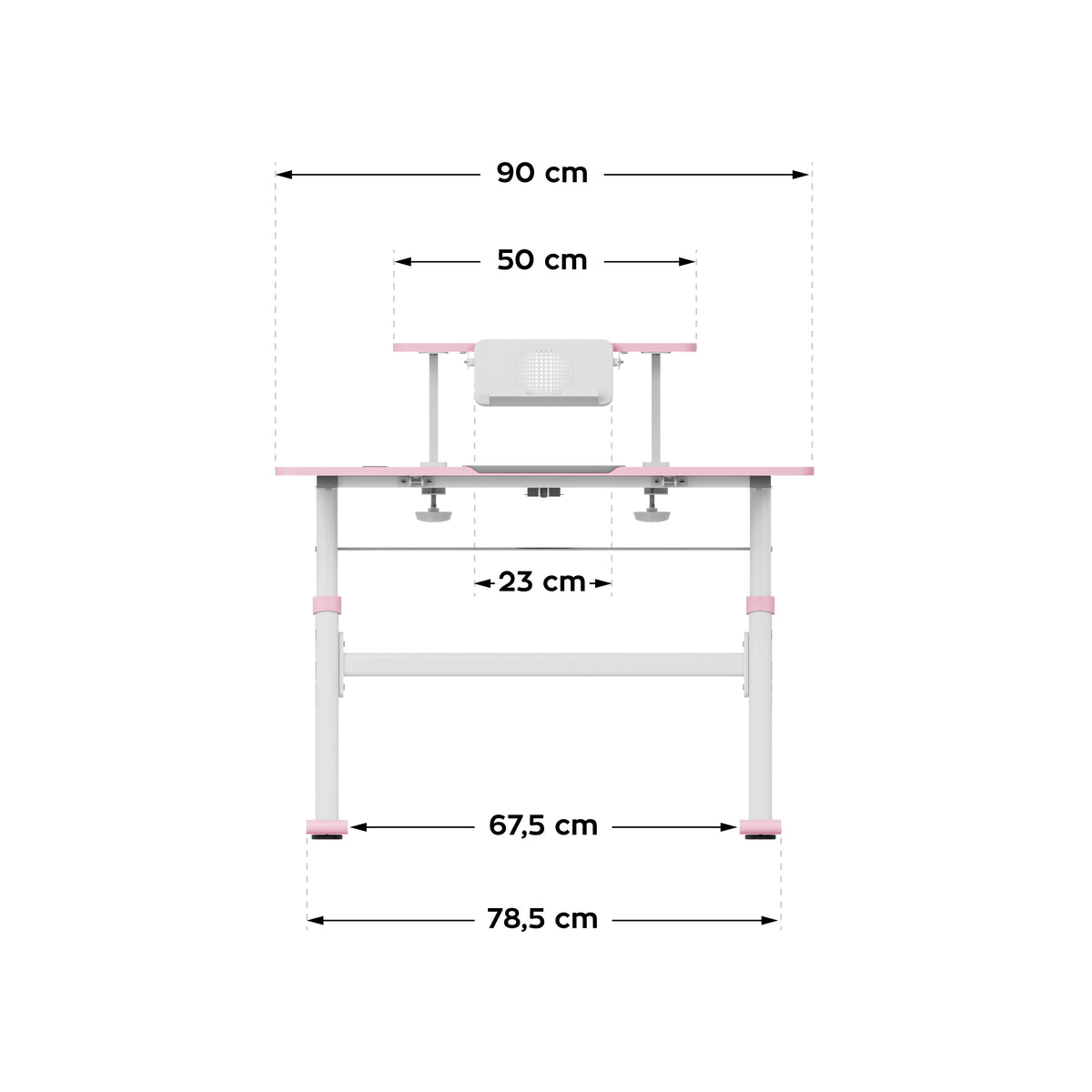 Biurko dziecięce regulowane Mark Adler Study 3.7 Pink 90 cm