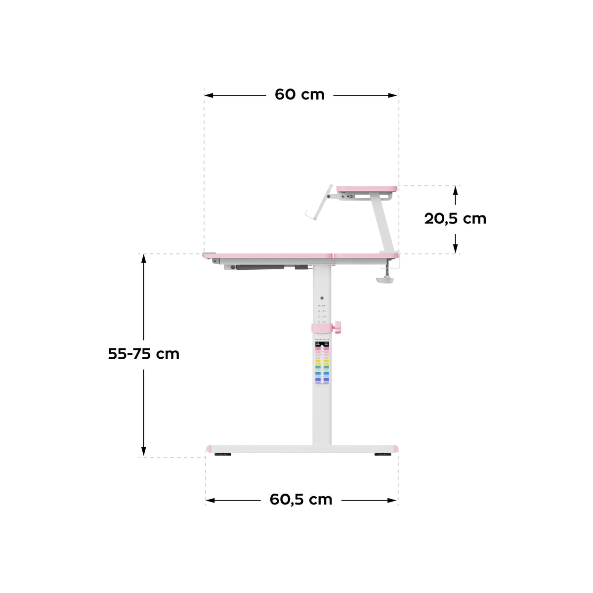 Biurko dziecięce regulowane Mark Adler Study 3.7 Pink 90 cm