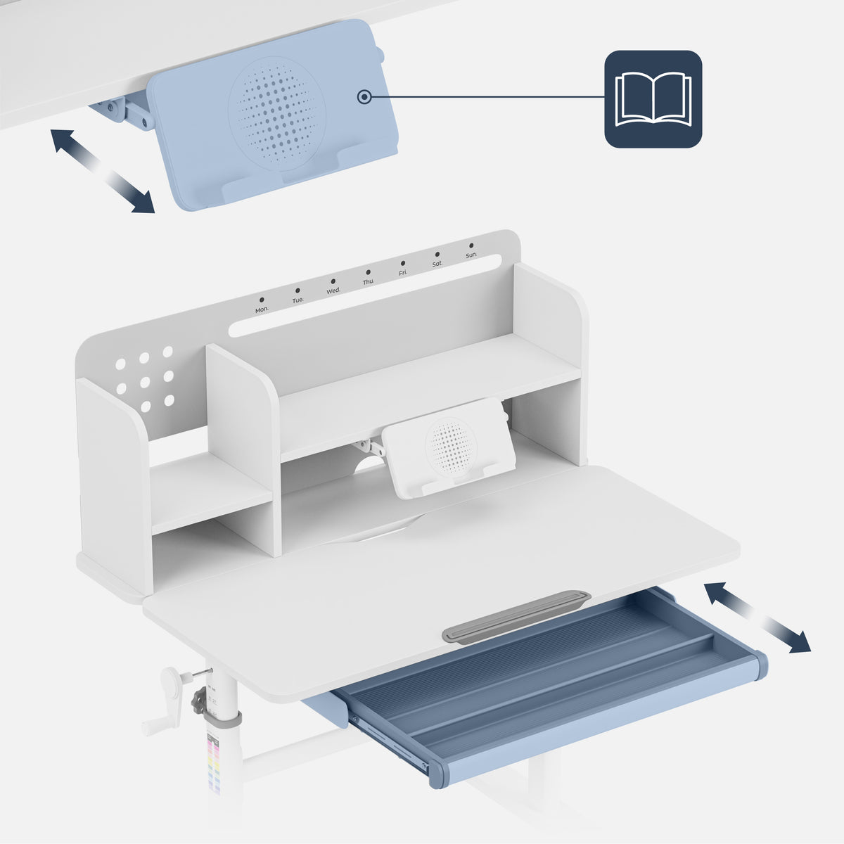 Ergonomiczne biurko dla dziecka Mark Adler Study 5.0 Grey 90 cm