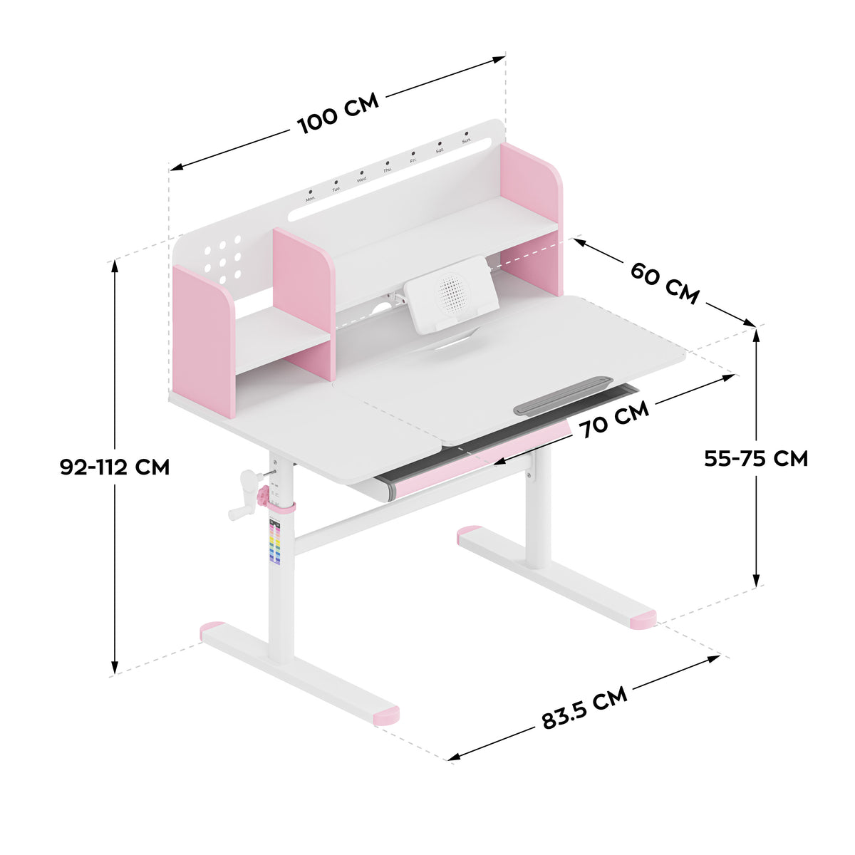 Biurko dla dzieci Mark Adler Study 5.7 Pink 100 cm