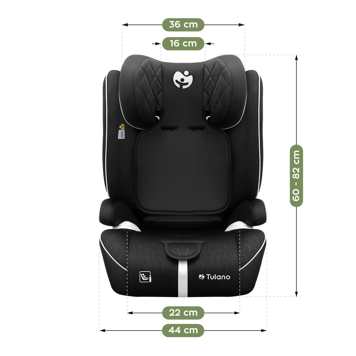 Fotelik samochodowy Tulano Zooma 25 Black 76 -150cm I-Size