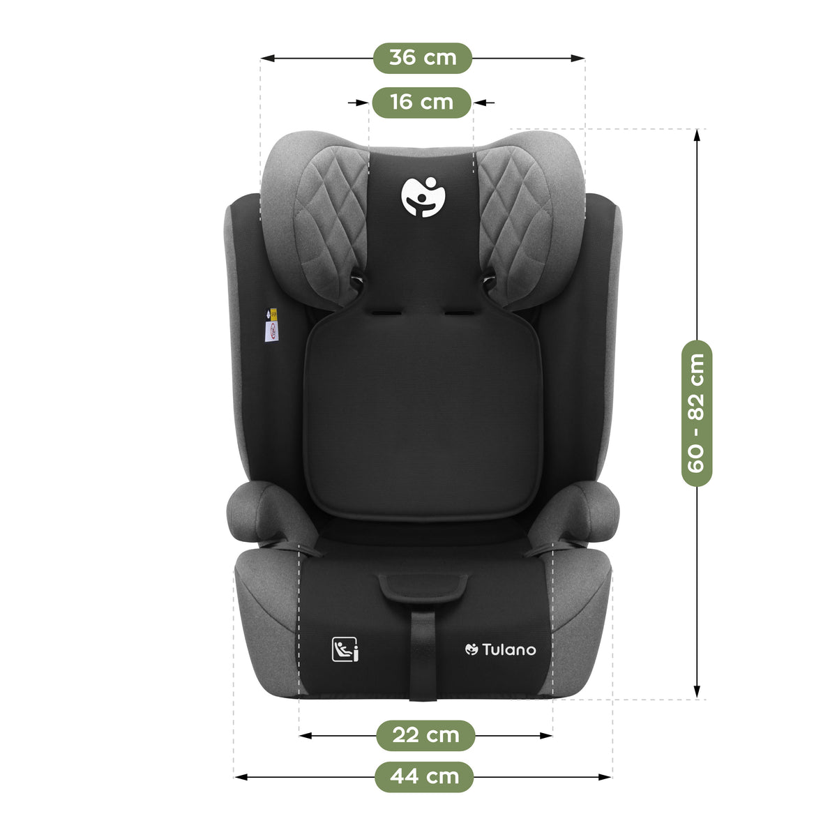 Fotelik samochodowy Tulano Zooma 25 Grey - Black 76 -150cm I-Size