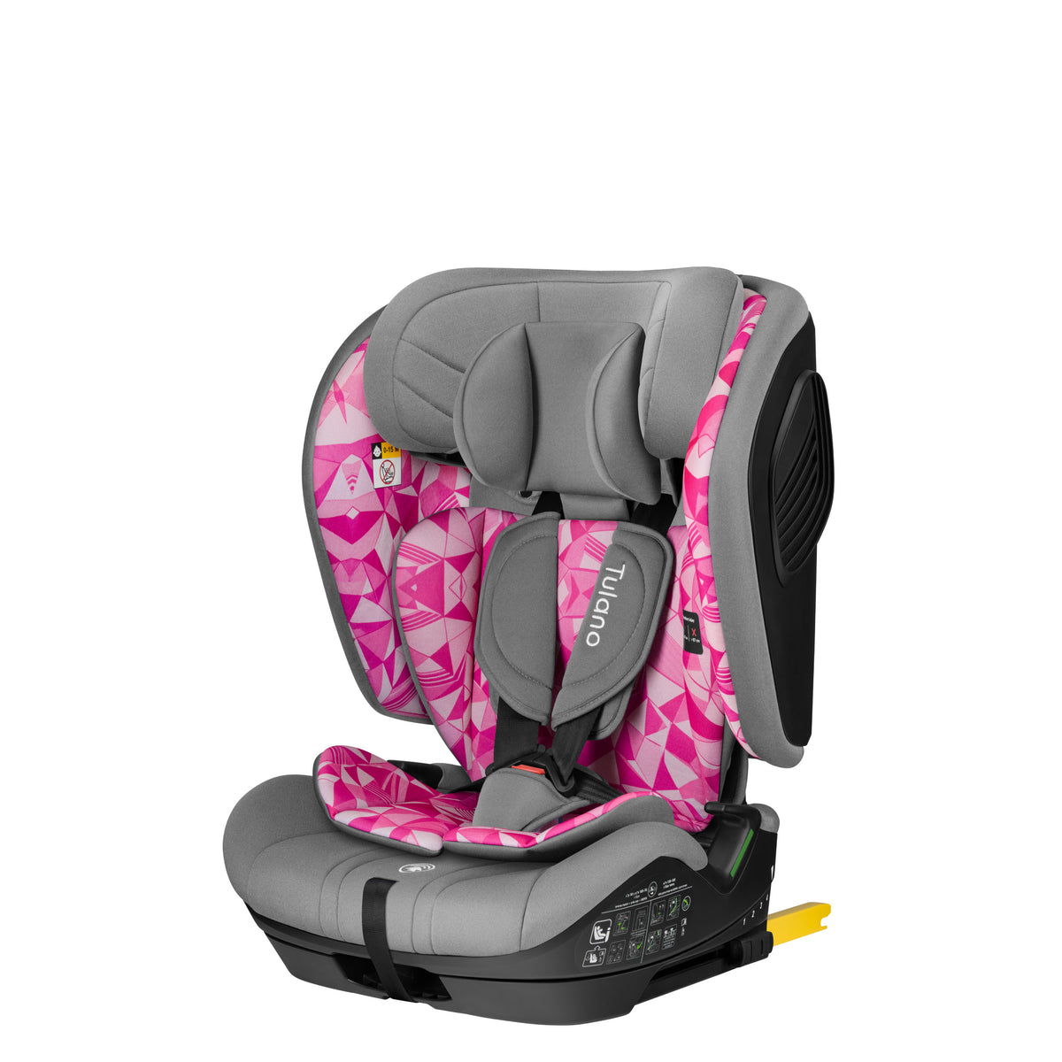 Fotelik samochodowy Tulano 76-105 cm Zooma 55 Grey-Pink